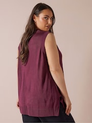 Yours Curve Red Lightweight Vest - Image 2 of 6