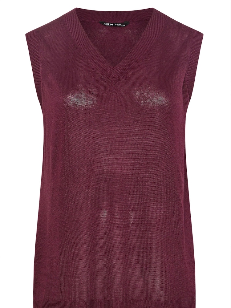 Yours Curve Red Lightweight Vest - Image 5 of 5 Yours Curve Red Lightweight Vest - Image 5 of 5