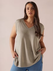 Yours Curve Natural Lightweight Vest - Image 1 of 6