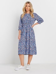 M&Co Blue Petite Midi Dress - Image 1 of 5