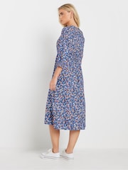 M&Co Blue Petite Midi Dress - Image 3 of 5