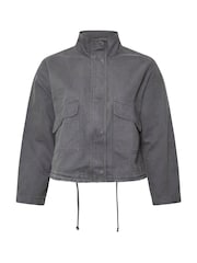 Yours Curve Grey Twill Drop Shoulder Jacket - Image 6 of 6