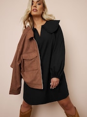 Yours Curve Black Limited Collar Dress - Image 4 of 6