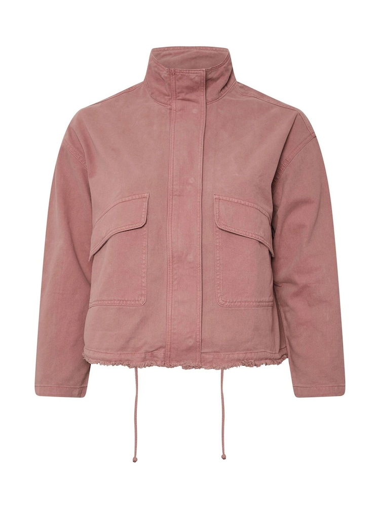 Yours Curve Pink Twill Drop Shoulder Jacket - Image 5 of 5