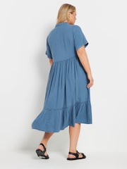 Yours Curve Blue Washed Chambray Shirt Dress - Image 3 of 5