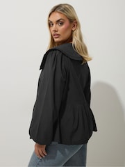 Yours Curve Black 100% Cotton Limited Collar Top - Image 3 of 5