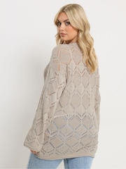 Yours Curve Natural Pointelle Jumper - Image 3 of 5