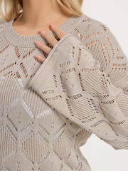 Yours Curve Natural Pointelle Jumper - Image 4 of 5