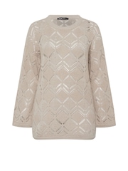 Yours Curve Natural Pointelle Jumper - Image 5 of 5