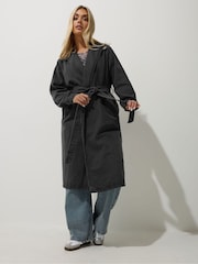 Yours Curve Black Limited Longline Denim Trench Coat - Image 1 of 4