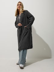 Yours Curve Black Limited Longline Denim Trench Coat - Image 2 of 4