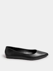 Yours Curve Black Wide Fit Wide Fit Flat Point Pumps - Image 4 of 6
