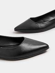 Yours Curve Black Wide Fit Wide Fit Flat Point Pumps - Image 6 of 6