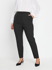 Yours Curve Black Pull On Elastic Back Trousers - Image 1 of 5