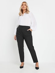 Yours Curve Black Pull On Elastic Back Trousers - Image 2 of 5