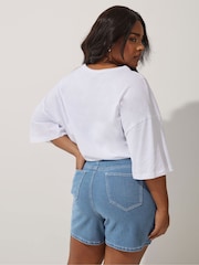 Yours Curve Blue Limited Shorts - Image 3 of 4
