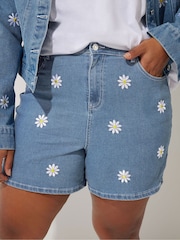 Yours Curve Blue Limited Shorts - Image 4 of 4