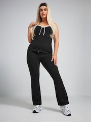 Yours Curve Black Limited Vest With Constrast Drawstring - Image 2 of 4