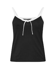 Yours Curve Black Limited Vest With Constrast Drawstring - Image 4 of 4