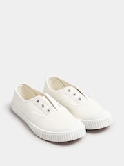 Yours Curve Wide Fit Lace-Less Canvas Pumps - صورة 1 من 4