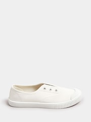 Yours Curve Wide Fit Lace-Less Canvas Pumps - صورة 2 من 4