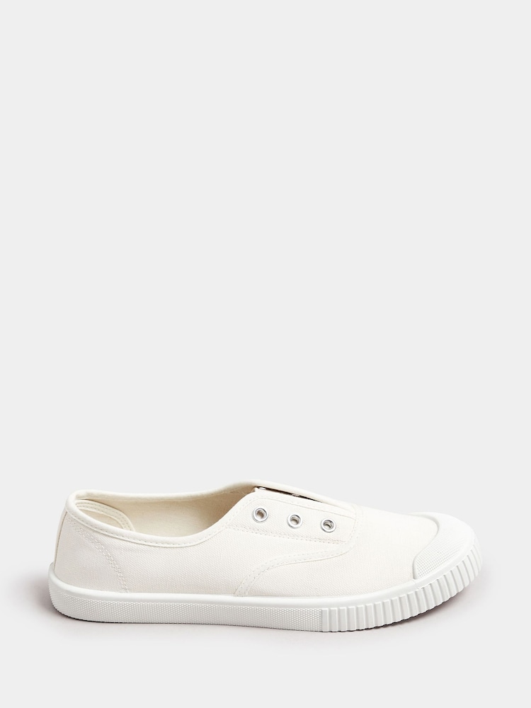 Yours Curve Wide Fit Lace-Less Canvas Pumps - صورة 2 من 4