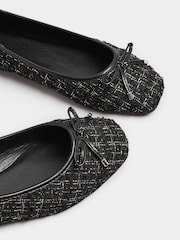 Yours Curve Black Extra-Wide Fit Boucle Ballet Pumps - Image 4 of 4