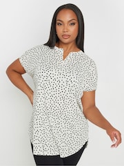 Yours Curve White Dot Print Top - Image 1 of 5