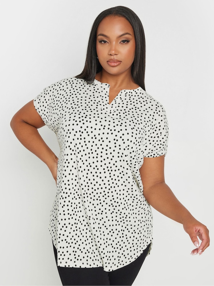 Yours Curve White Dot Print Top - Image 1 of 5