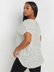 Yours Curve White Dot Print Top - Image 3 of 5