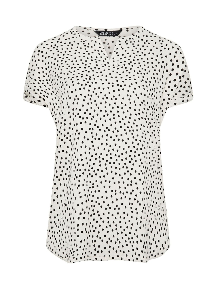 Yours Curve White Dot Print Top - Image 5 of 5
