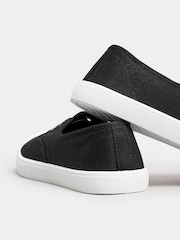 Yours Curve Black Wide Fit Wide Fit Lace-Less Canvas Shoes - Image 4 of 5