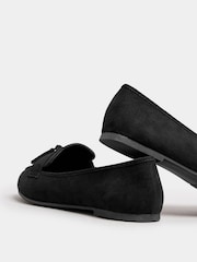 Yours Curve Black Wide Fit Wide Fit Micro Tassle Loafers - Image 4 of 5