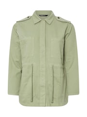 Yours Curve Green Carpenter 100% Cotton Jacket - Image 1 of 1