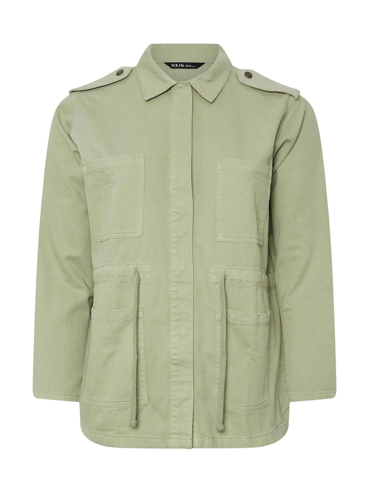 Yours Curve Green Carpenter 100% Cotton Jacket - Image 1 of 1 Yours Curve Green Carpenter 100% Cotton Jacket - Image 1 of 1