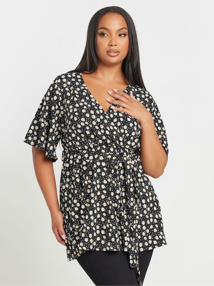 Top envolvente com estampa floral Yours Curve - Imagem 2 de 6