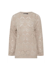 Yours Curve Natural Pointelle Crochet Jumper - Image 5 of 5