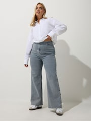Yours Curve Blue Limited Thin Waist Band Jeans - Image 2 of 5