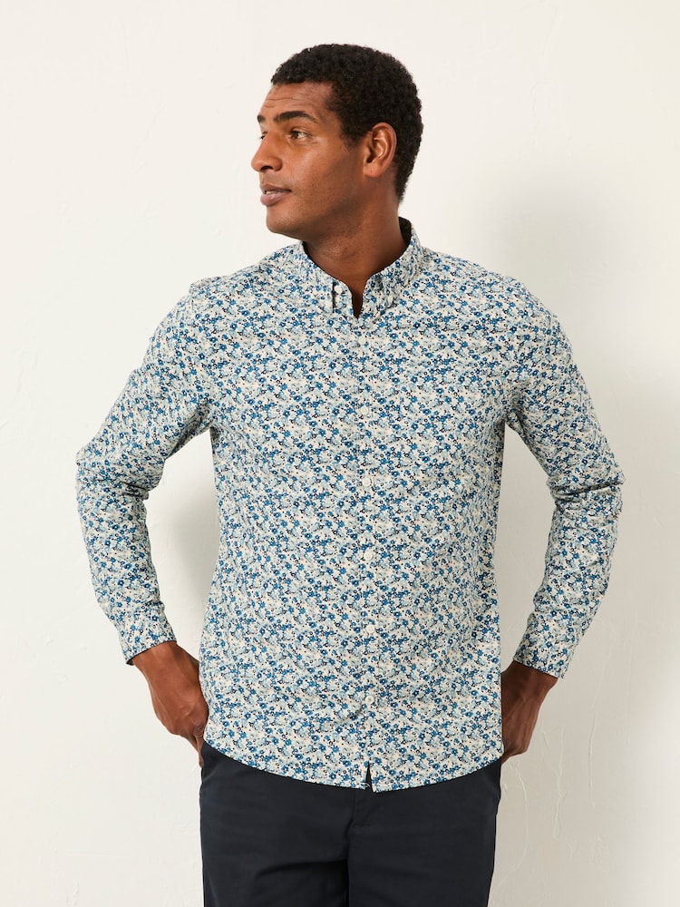 FatFace Blue Long Sleeve Floral Shirt - Image 2 of 7 FatFace Blue Long Sleeve Floral Shirt - Image 2 of 7