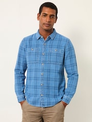 FatFace Watton Blue Long Sleeve Check Shirt - Image 1 of 6