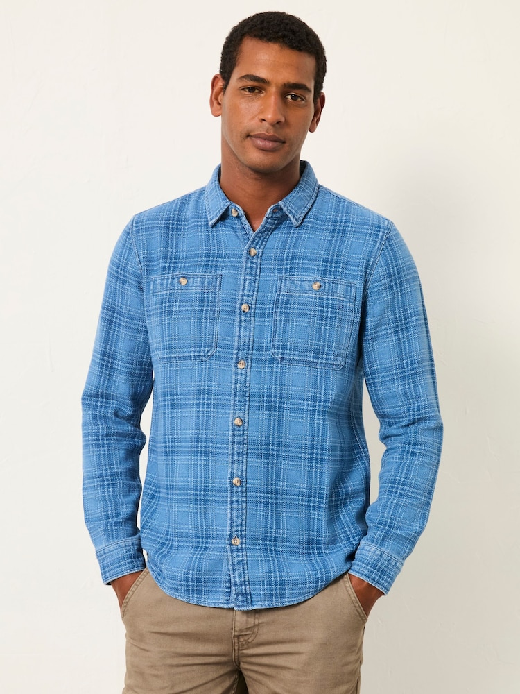 FatFace Watton Blue Long Sleeve Check Shirt - Image 1 of 6