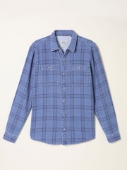 FatFace Watton Blue Long Sleeve Check Shirt - Image 6 of 6