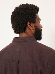 FatFace Tadlow Chocolate Brown Long Sleeve Herringbone Shirt - Image 4 of 6