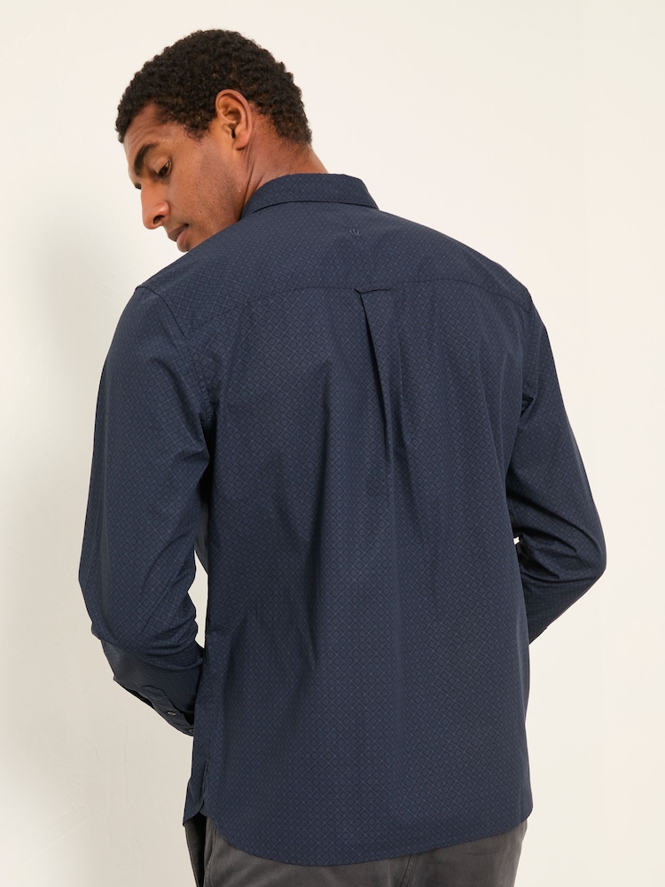 FatFace Navy Long Sleeve Geo Print Shirt - Image 2 of 5 FatFace Navy Long Sleeve Geo Print Shirt - Image 2 of 5