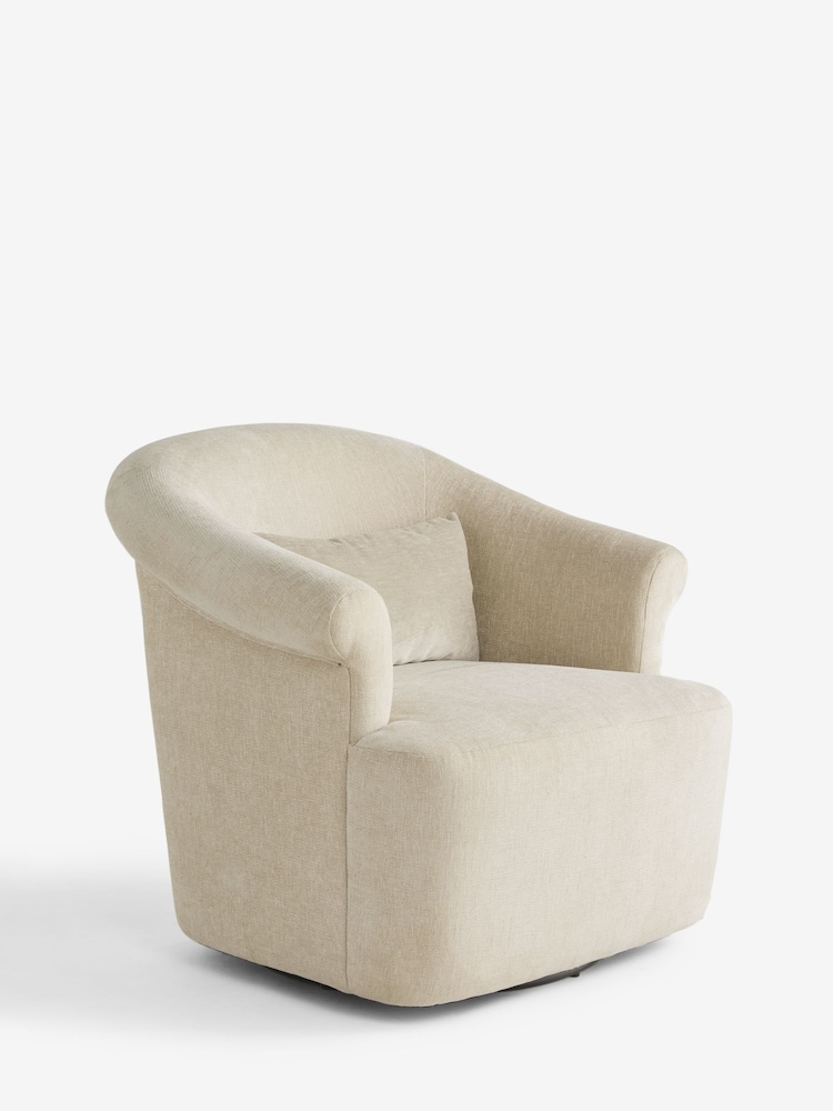 Cotswold Chenille Light Natural Esme Swivel Accent Chair - Image 1 of 7 Cotswold Chenille Light Natural Esme Swivel Accent Chair - Image 1 of 7