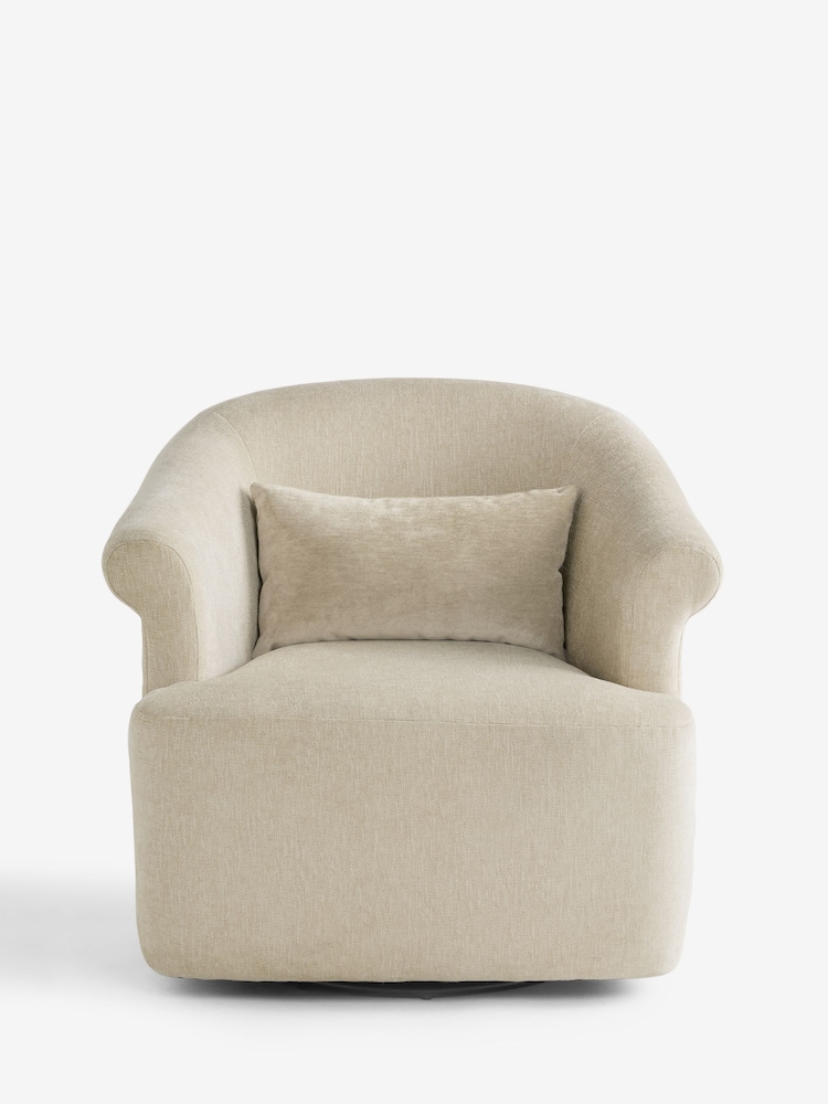 Cotswold Chenille Light Natural Esme Swivel Accent Chair - Image 2 of 7 Cotswold Chenille Light Natural Esme Swivel Accent Chair - Image 2 of 7