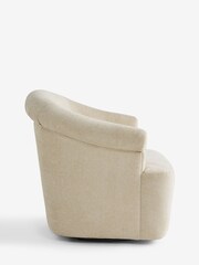 Cotswold Chenille Light Natural Esme Swivel Accent Chair - Image 3 of 7