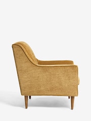 Relaxed Chenille Ochre Yellow Prescott Armchair - Image 6 of 10