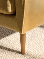 Relaxed Chenille Ochre Yellow Prescott Armchair - Image 9 of 10