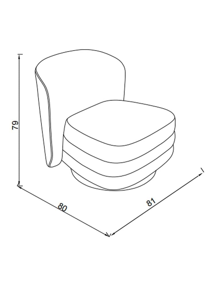 Soft Velvet Navy Blue Hattie Swivel Large Accent Chair - Image 8 of 8